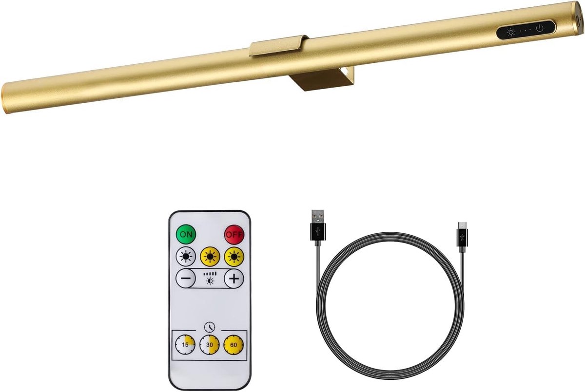 Draadloze foto lamp met afstandsbediening - 19,7 inch - LED oplaadbare schilderlamp - ShopVlot