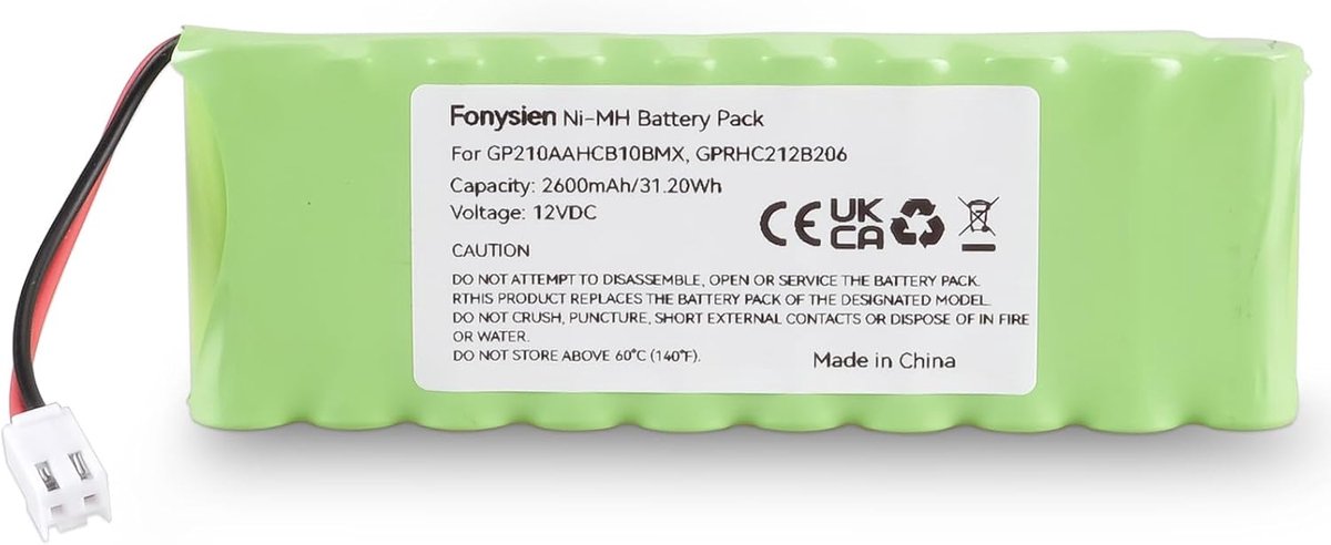 NiMH 12V 2600mAh batterijpakket - voor buitenrolluik en bewakingscamera - gebruiksvriendelijk en betrouwbaar - ShopVlot