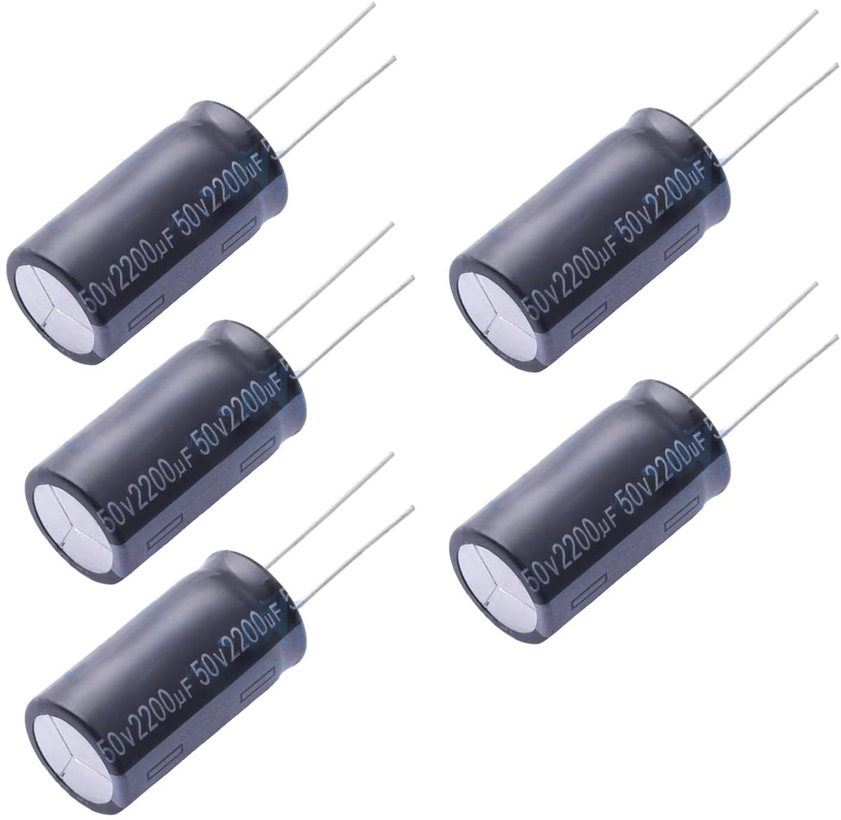 Electrolytische condensator THT 2200µF - 50V DC - Ø 16 x 30 mm - Set van 5 - ShopVlot