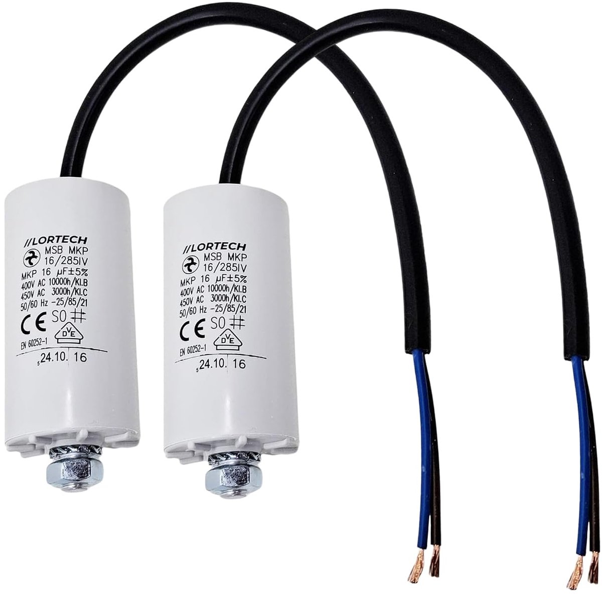 Capacitor 16µF 450V - met kabel - Ø 35 x 68 mm - ideaal voor zwembadpompen - ShopVlot
