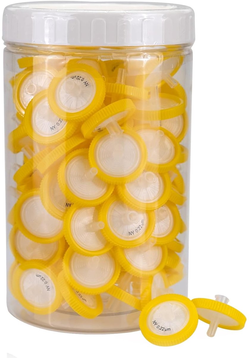 Syringe filter 25mm diameter - nylon membraan - 0.22µm pore size - hoge doorlaatbaarheid voor laboratoria - ShopVlot
