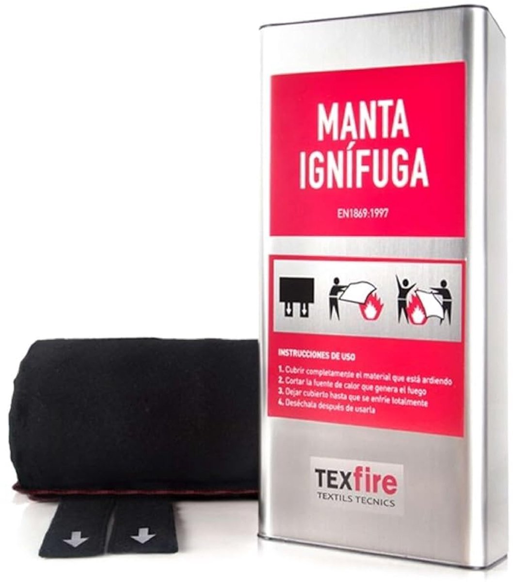Blusdeken brandwerend - gecertificeerd volgens UNE EN 1869 - RVS hoes - veilig bij evacuatie - ShopVlot
