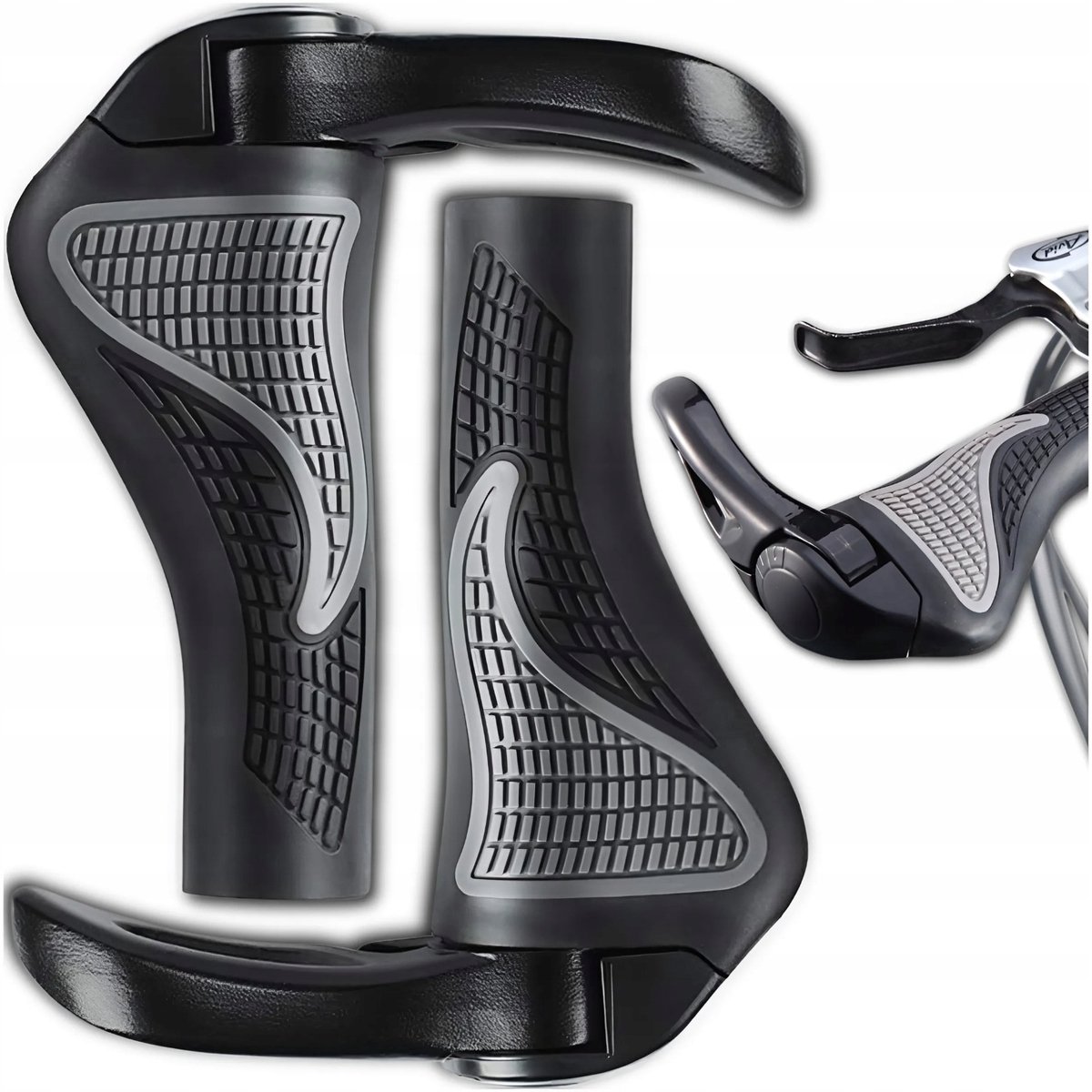Ergonomische Fietsgrips met Antislip en Horns - Zwart