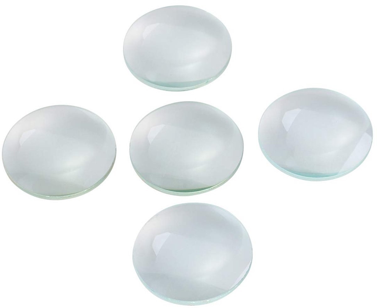 Dubbel-convexe lens 50 mm - 100 mm brandpuntsafstand - glas met gepolijste randen - ideaal voor experimenten - ShopVlot