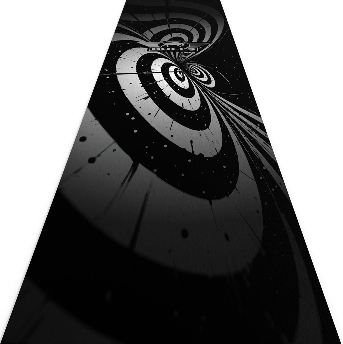 Dartmat tapijt 241 x 55 cm - zwart/wit illusiedesign - duurzaam tapijtmateriaal - beschermt vloer - ShopVlot