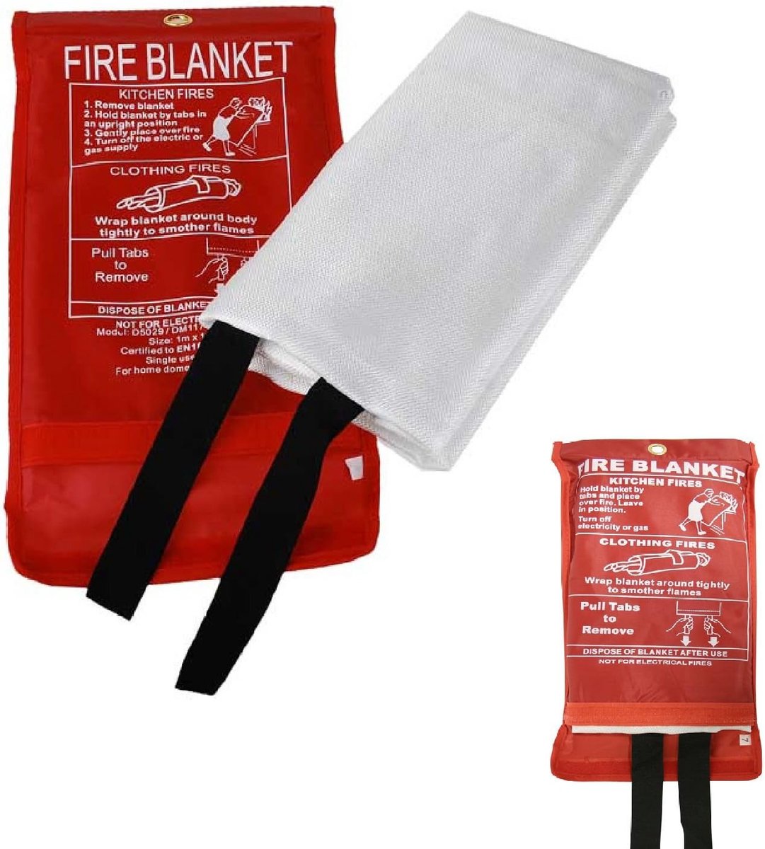 Firesafety deken 1m x 1m - standaard brandbescherming - snel los te maken - ideaal voor thuis en kantoor - ShopVlot