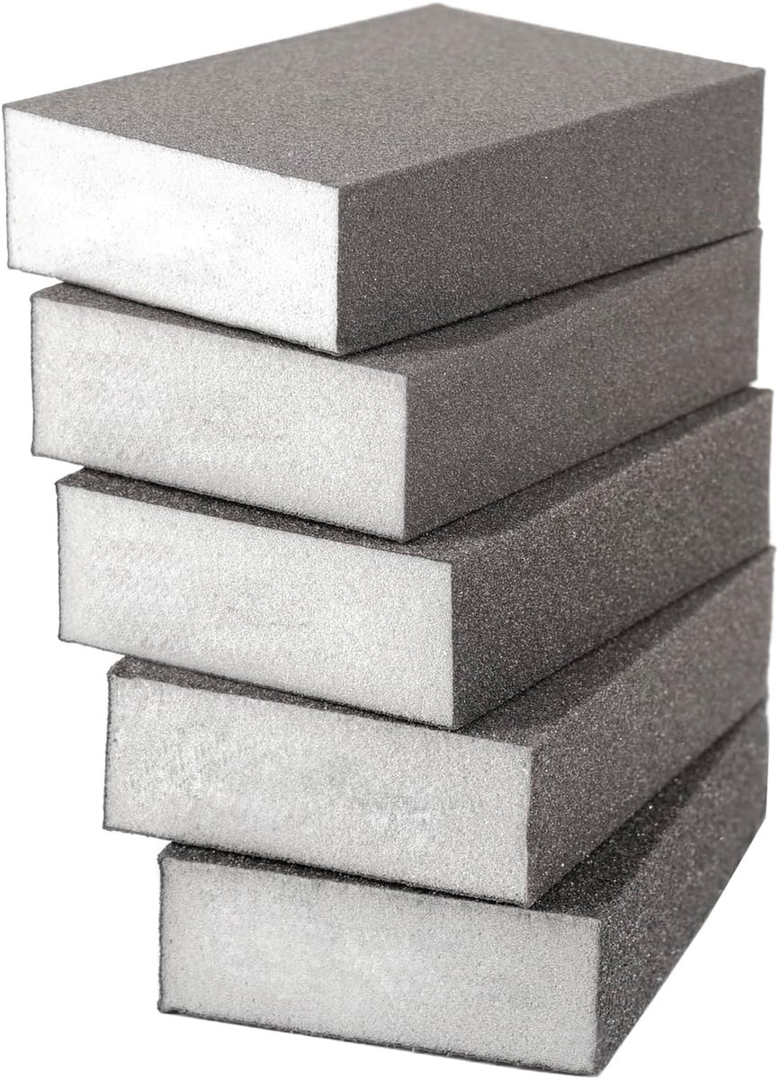 Schuursponges 80 grit - 5 stuks - duurzame constructie - ideaal voor tussenafwerking - ShopVlot