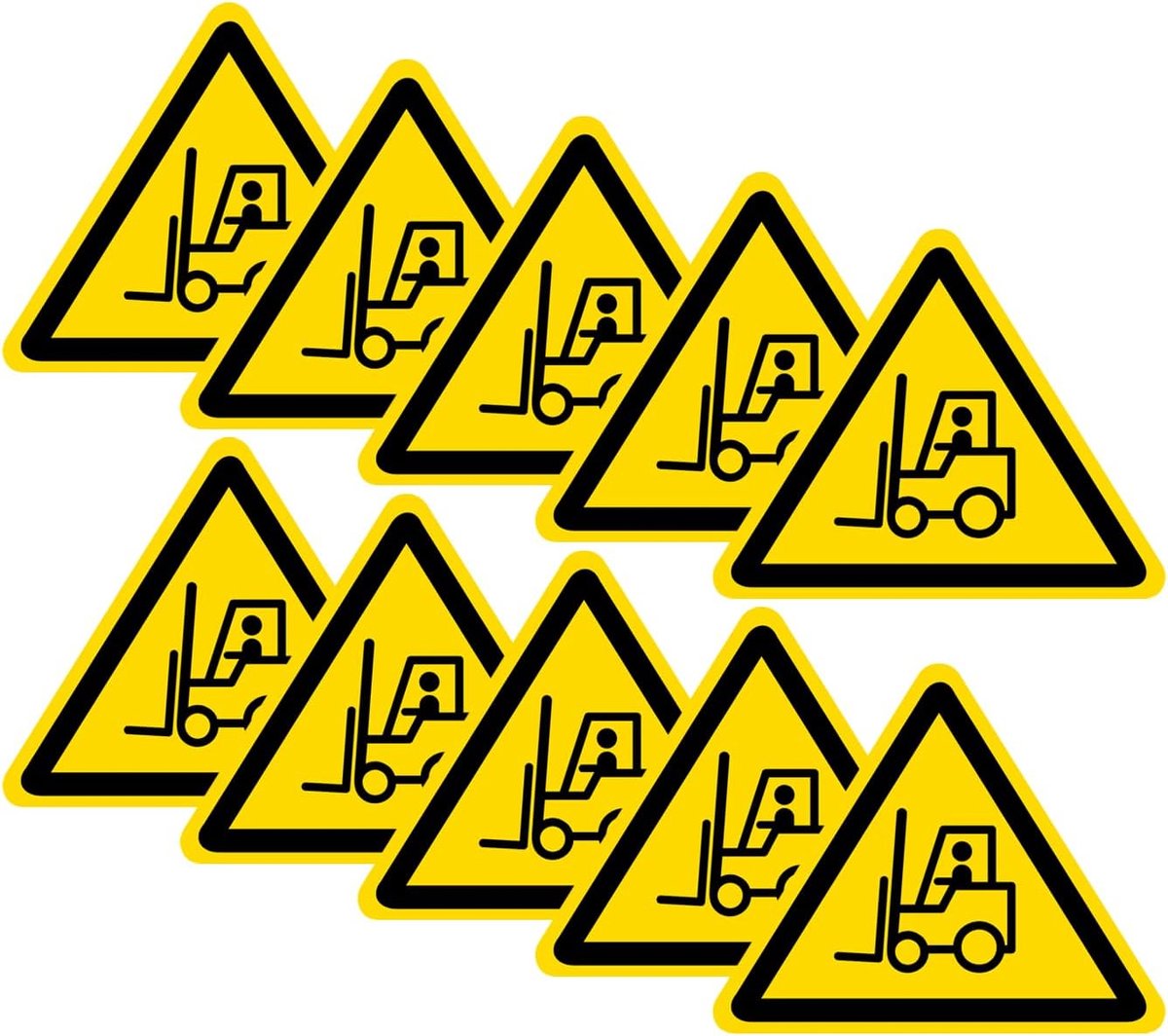 Caution Forklift Operation Waarschuwing Sticker - Zelfklevend Vinyl - Duurzaam en Waterdicht - ShopVlot
