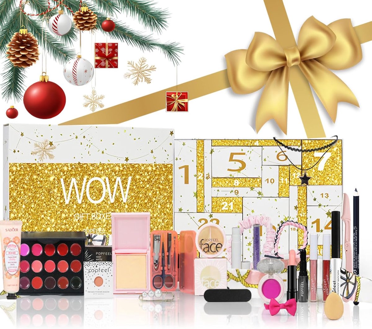 Make-up adventskalender 24 stuks - kerstcadeaus 2025 - verrassingen voor 2026 - elke dag een nieuwe schat - ShopVlot