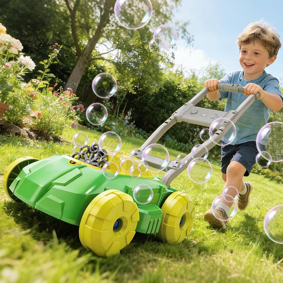 Bubble grasmaaier - automatische bellenblaasmachine - muziek en kleurrijke bubbels - perfect tuinieren speelgoed - ShopVlot