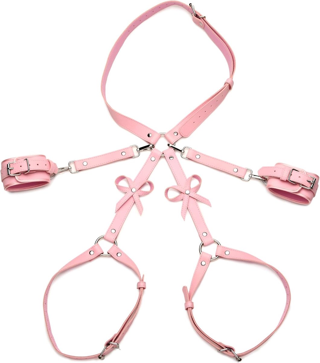 Bondage harness M/L - met strikjes - verstelbaar - voor een spannende ervaring - ShopVlot