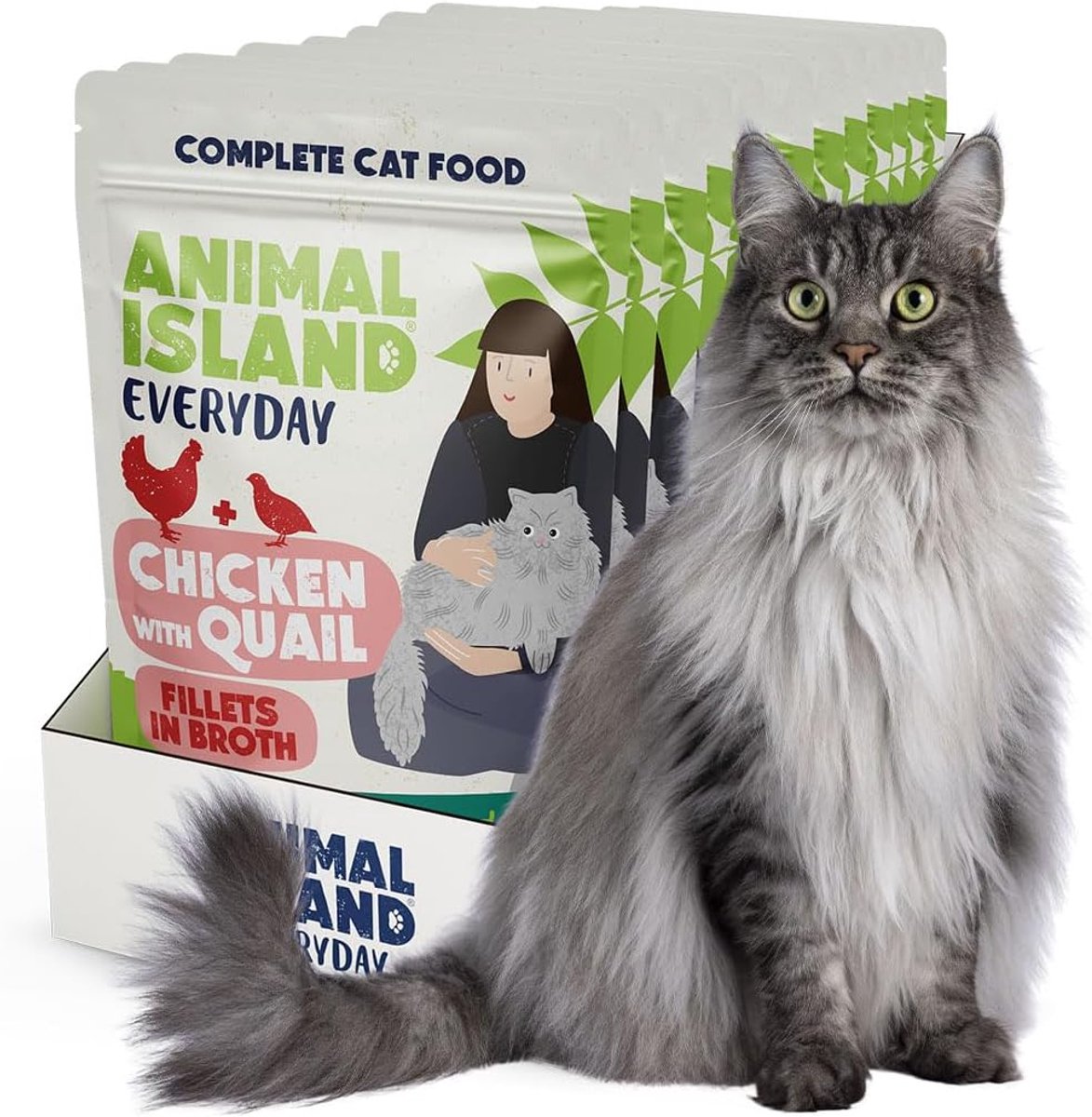 Natte kattenvoeding voor volwassen katten - kip en kwartel - 73% vlees in bouillon - ShopVlot