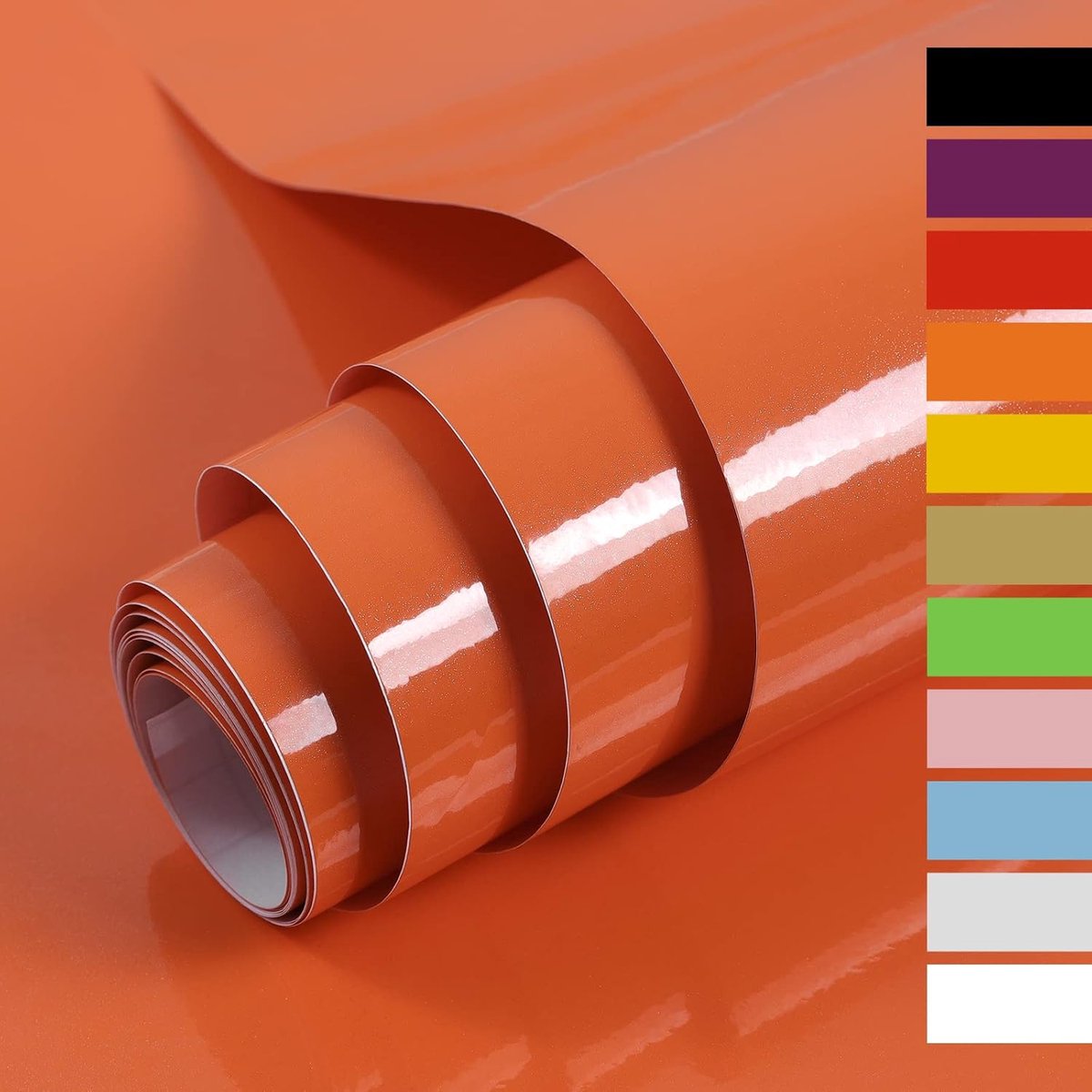 Film Decoratieve Meubels Keuken Zelfklevende Oppervlaktebescherming Waterdicht Vinyl Met Glitter Oranje 40cmX3m