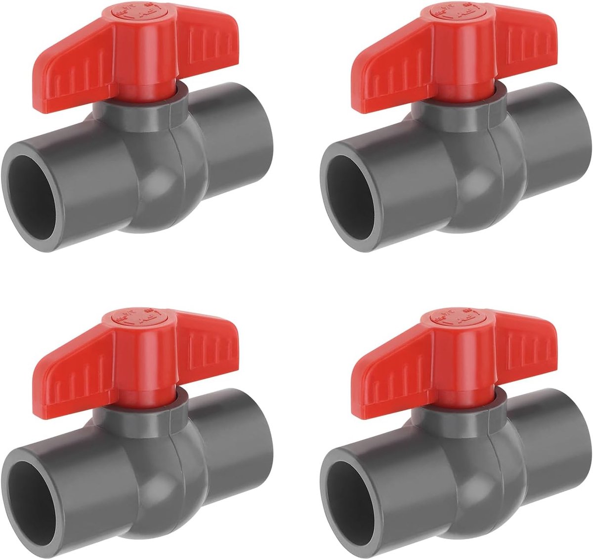 4 STKS PVC Kogelkraan Gat Diameter PVC Socket End Afsluitklep Gebruikt in Irrigatie Zwembaden Commerciële Sanitair Aquaria Rood Grijs 25mm