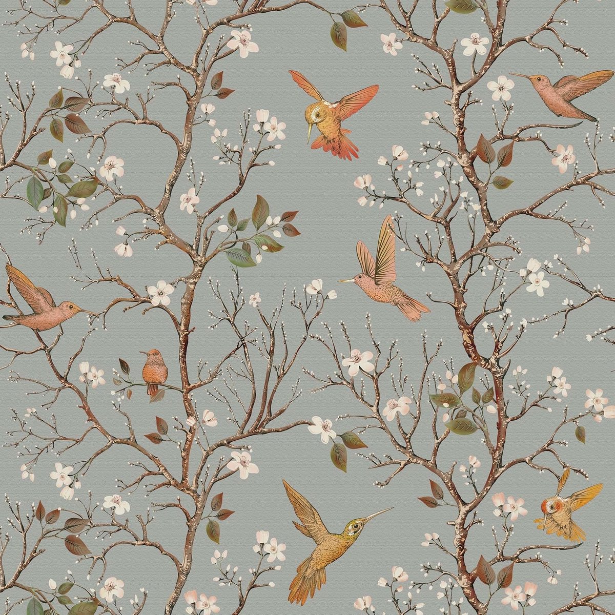 Behang zelfklevend fotobehang muurpapier bloem folie decoratieve folie meubelfolie plakfolie planten bladeren bloemen design 44 cm x 300 cm vintage wanddecoratie wandbehang woonkamer