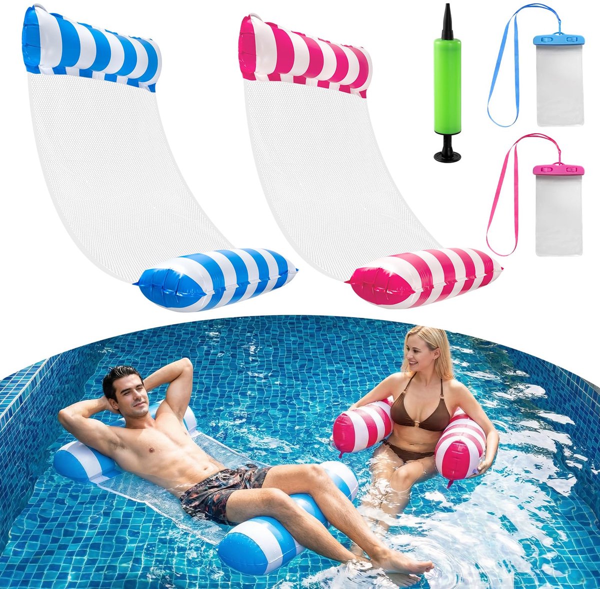 Luchtmatras Zwembad 2 Stuks - Waterdicht - Inclusief Luchtpomp - Ideaal voor Zomerpret - SnelShoppen