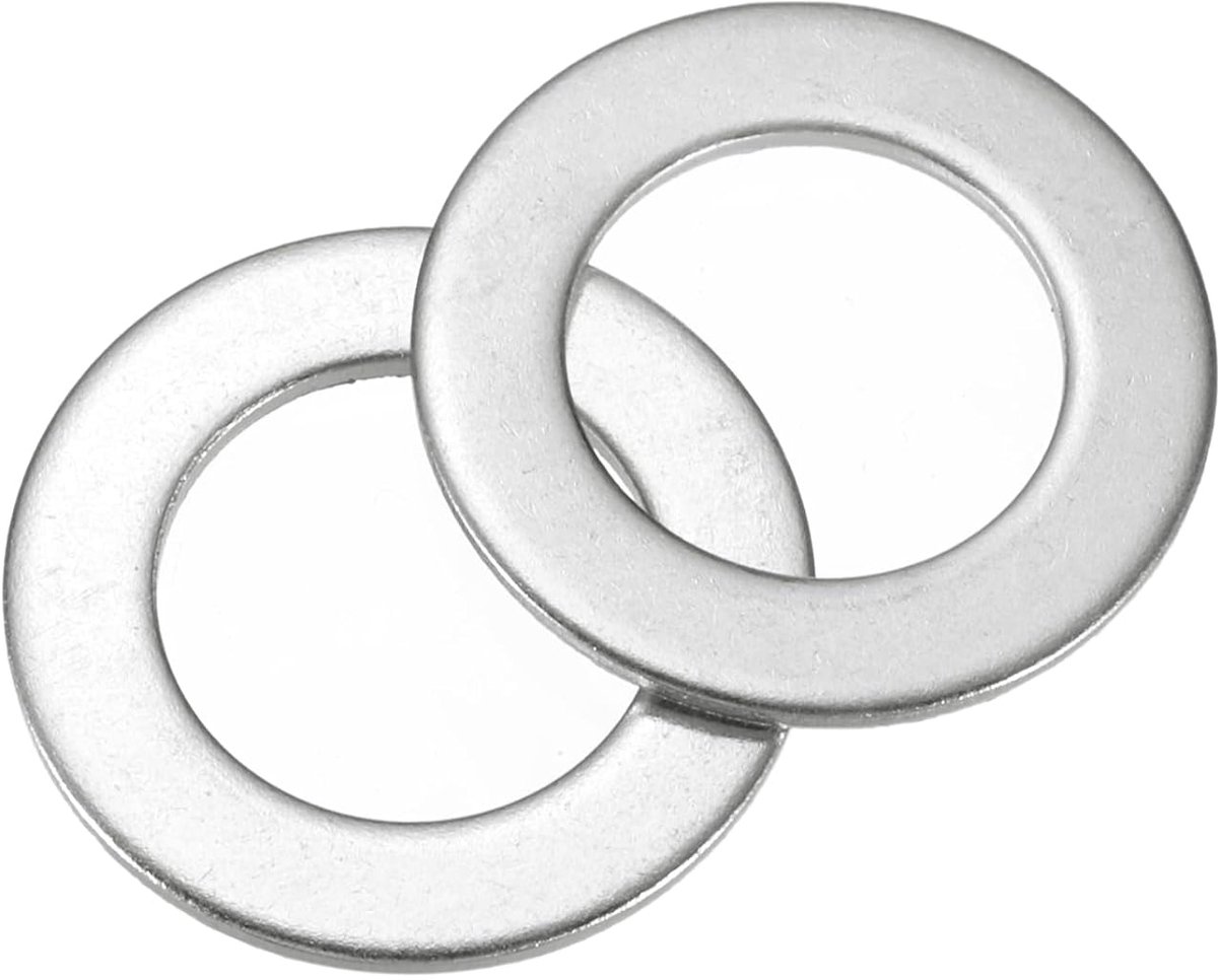 Set van 60 ronde sluitringen M12 x 20 x 1,2 mm, 304 roestvrij staal dichtende schijven zilveren moerringen, O-ring platte afdichtringen voor schroeven, moeren en draadstangen