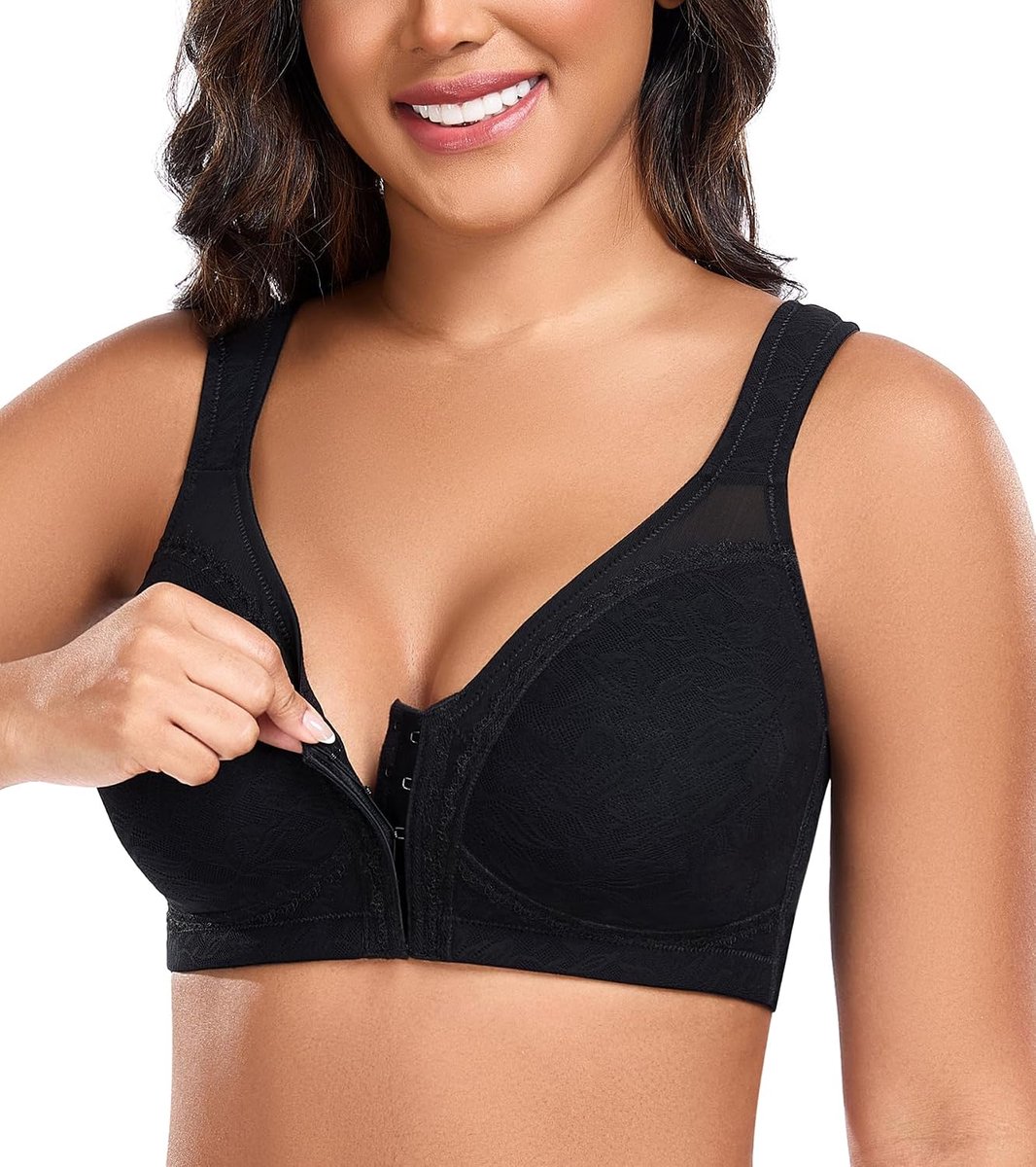 Minimizer-beha voor dames, grote maten, beha met voorsluiting, zonder beugel, ongevuld, comfortabel ondergoed