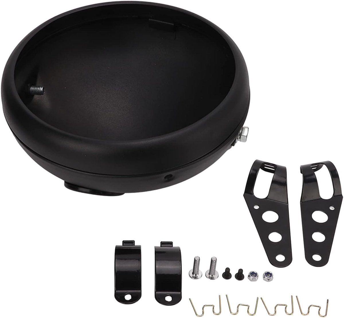 7 Inch Universele Motorfiets Koplampbehuizing, Motorfiets Koplampbeugel voor LED-koplamp 38 Tot 51 Mm Vorkbuizen