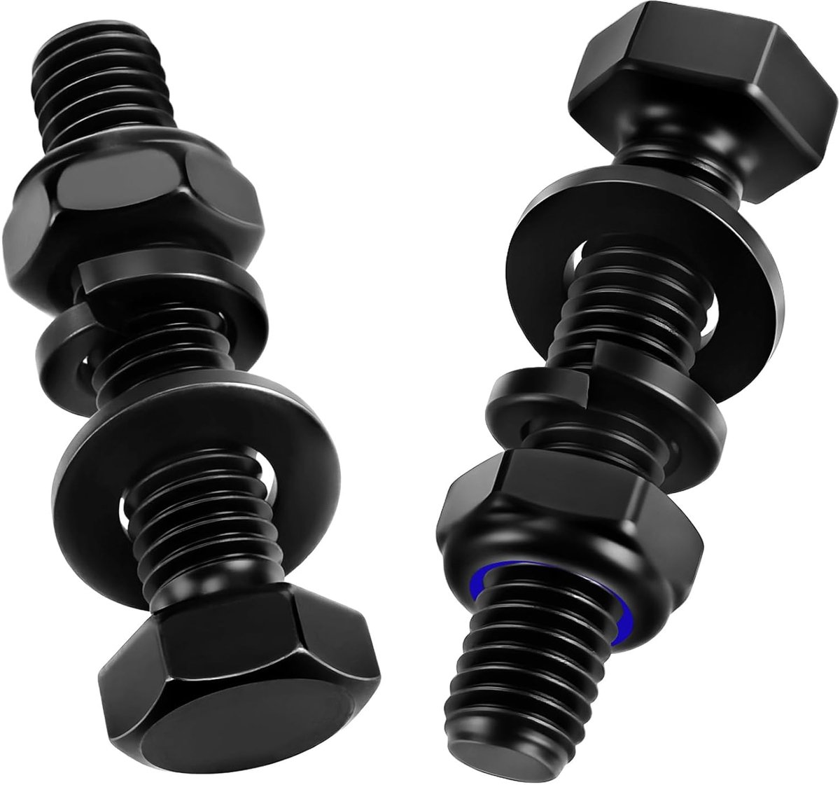 Zeskantbouten M10 x 50 mm, zwarte bouten DIN 933, metalen schroeven carbon zeshoek met zelfborgende moeren, sluitringen voor auto's, meubels, 3D-print, motorfiets