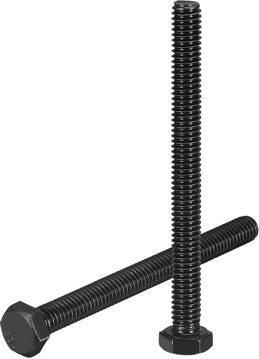 5 stuks 5/16-18 x 3-1/2 inch zeskantkopschroeven, roestvrij staal 304 zeskantschroeven met schroefdraad, zwarte oxidatie-afwerking, bouwschroeven, zwart