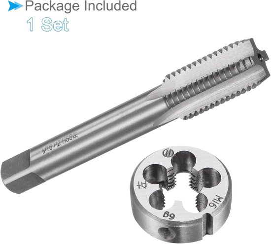 Schroefdraad en snijijzer schroefdraad M16 x 2 schroefdraad links hand metrisch sneldraaistaal machineschroef en rond matrijskit - (voor het repareren van schroefdraad) 1 set — afbeelding 5