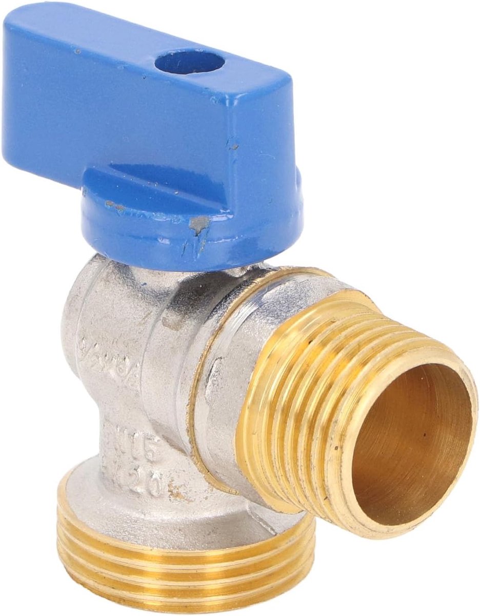 G1/2 x G3/4 (DN15 x DN20) Buitendraad Messing Kwartslag Kogelkraan Waterafsluitklep voor Badkamer Toilet Keuken Douche Loodgieter