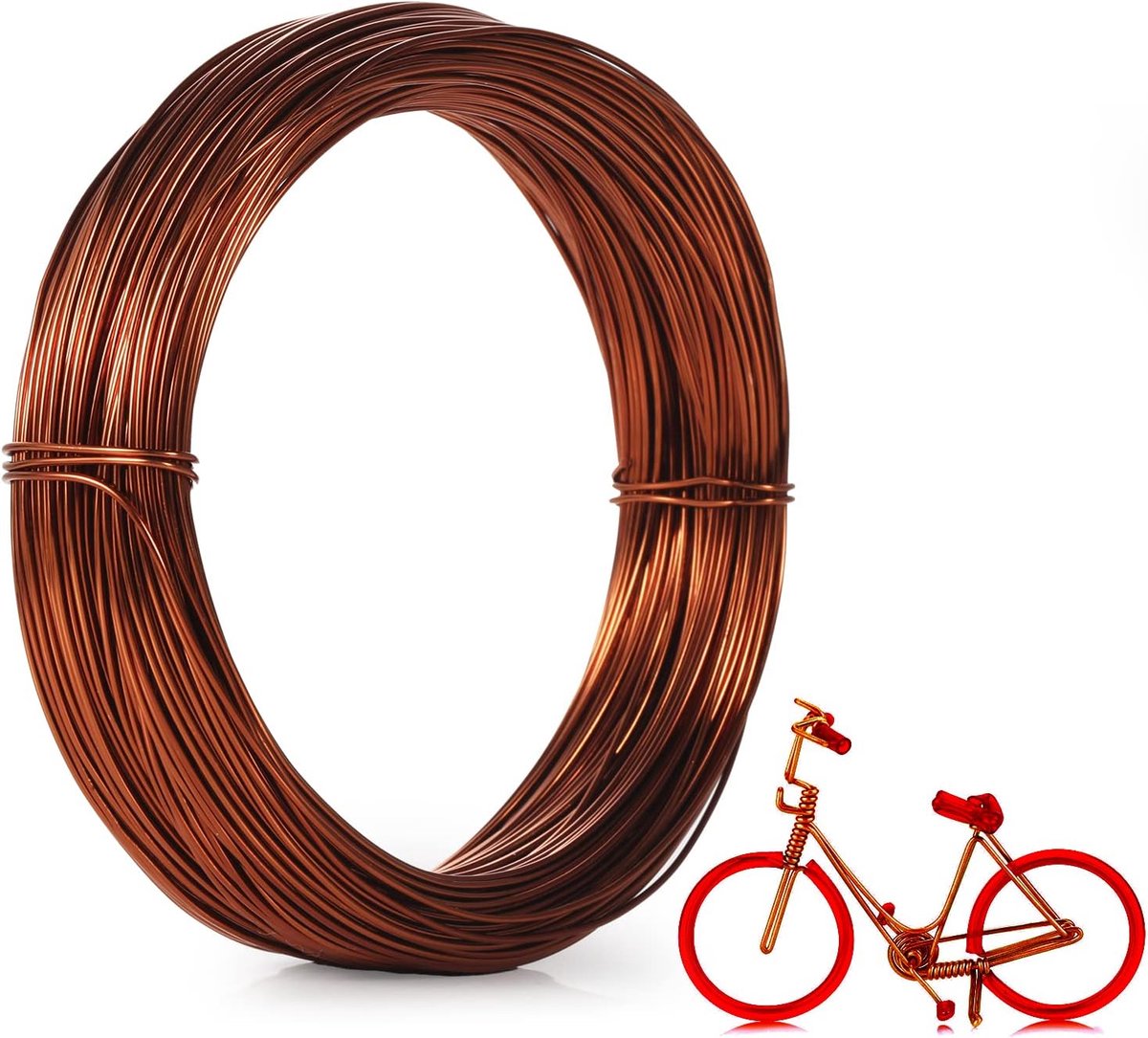 Draad, 30m x 1mm Aluminiumdraad Flexibel Buigbaar Knutseldraad 18 Gauge voor Het Maken van Sieraden Doe-Het-Zelf-Ambachten Tuinieren Beeldhouwen (Bronzen)