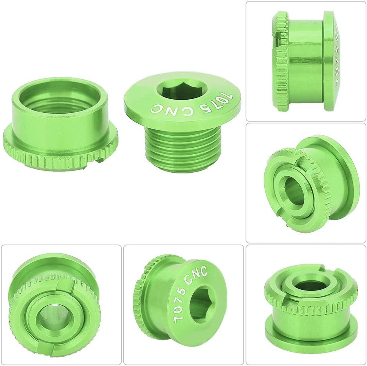 crankbouten, kettingbladbouten 7075 aluminium fietsen kettingwiel schroeven bouten en moeren onderdelen voor enkele tandheelkundige plaat(Groene korte enkele plaat)