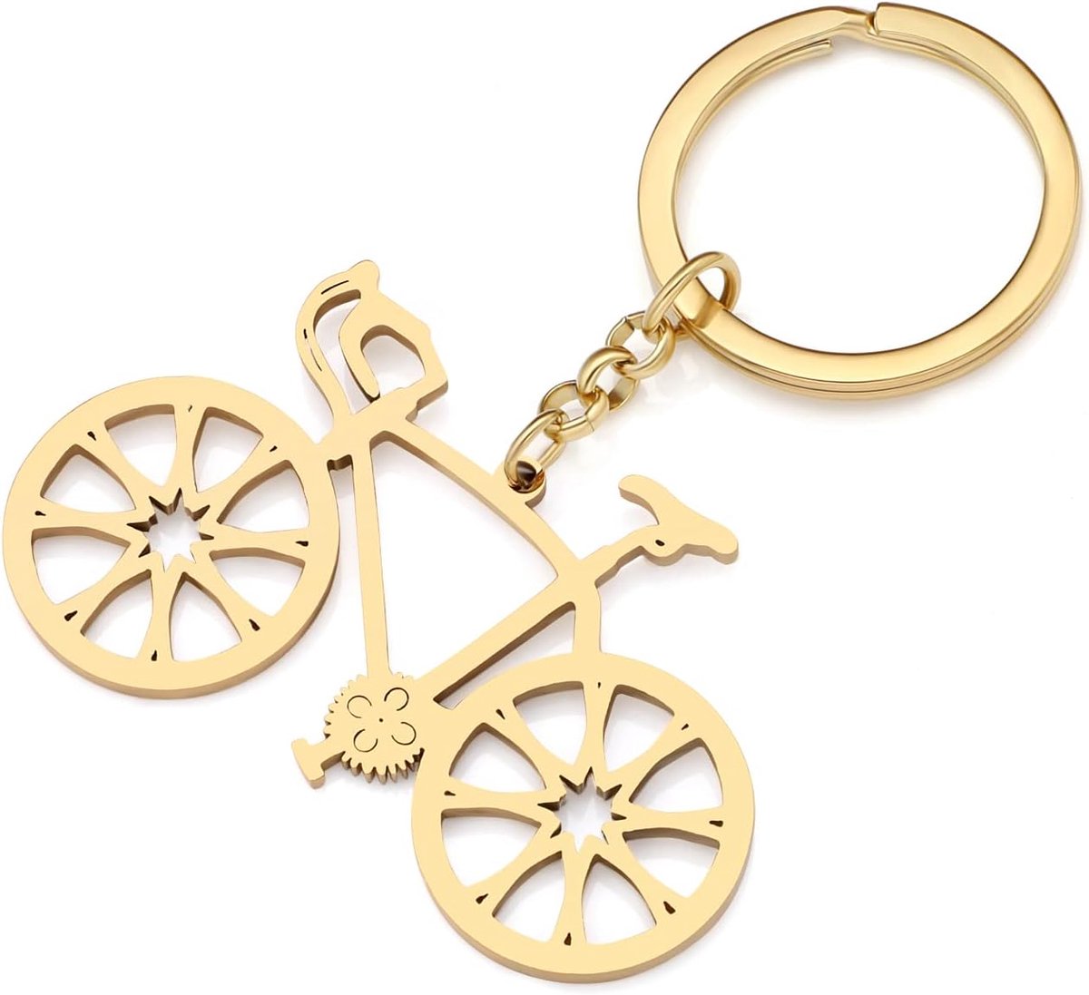 staal 18K Verzilverde Bedels Fiets Sleutelhangers Sleutelhanger Sleutelgeschenken voor Mannen of Vrouwen Meisjes Auto Portemonnee Sleutels Accessoires