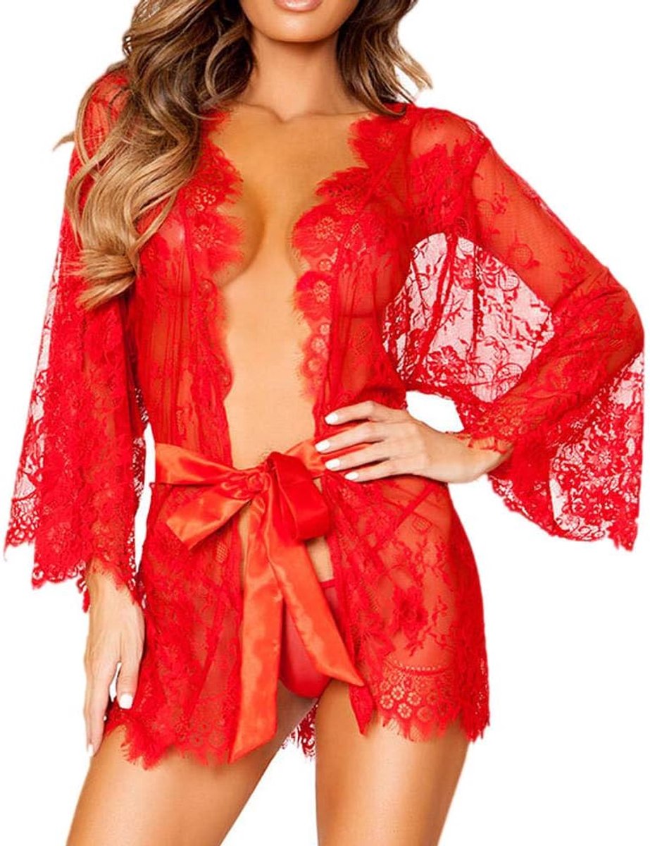 Sexy kanten lingerie dames transparant ondergoed set