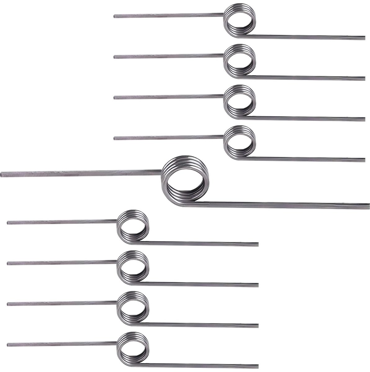 Torsieveren van Roestvrij Staal, V-vormige Mechanische Torsieveren, Roestvrijstalen, 0,5 mm Draaddiameter, Buitendiameter 4,5 mm, 3 Ronden, 180° Afbuigveer