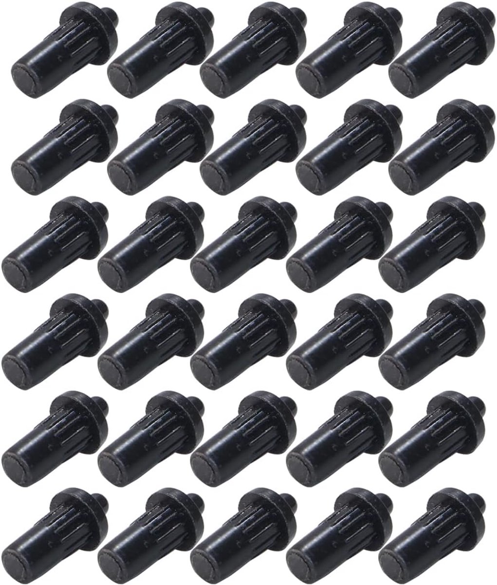 30 stuks kunststof jaloezieën reparatiepennen, kunststof kern kastdeur veer deurpennen, zwart, diameter 5 mm