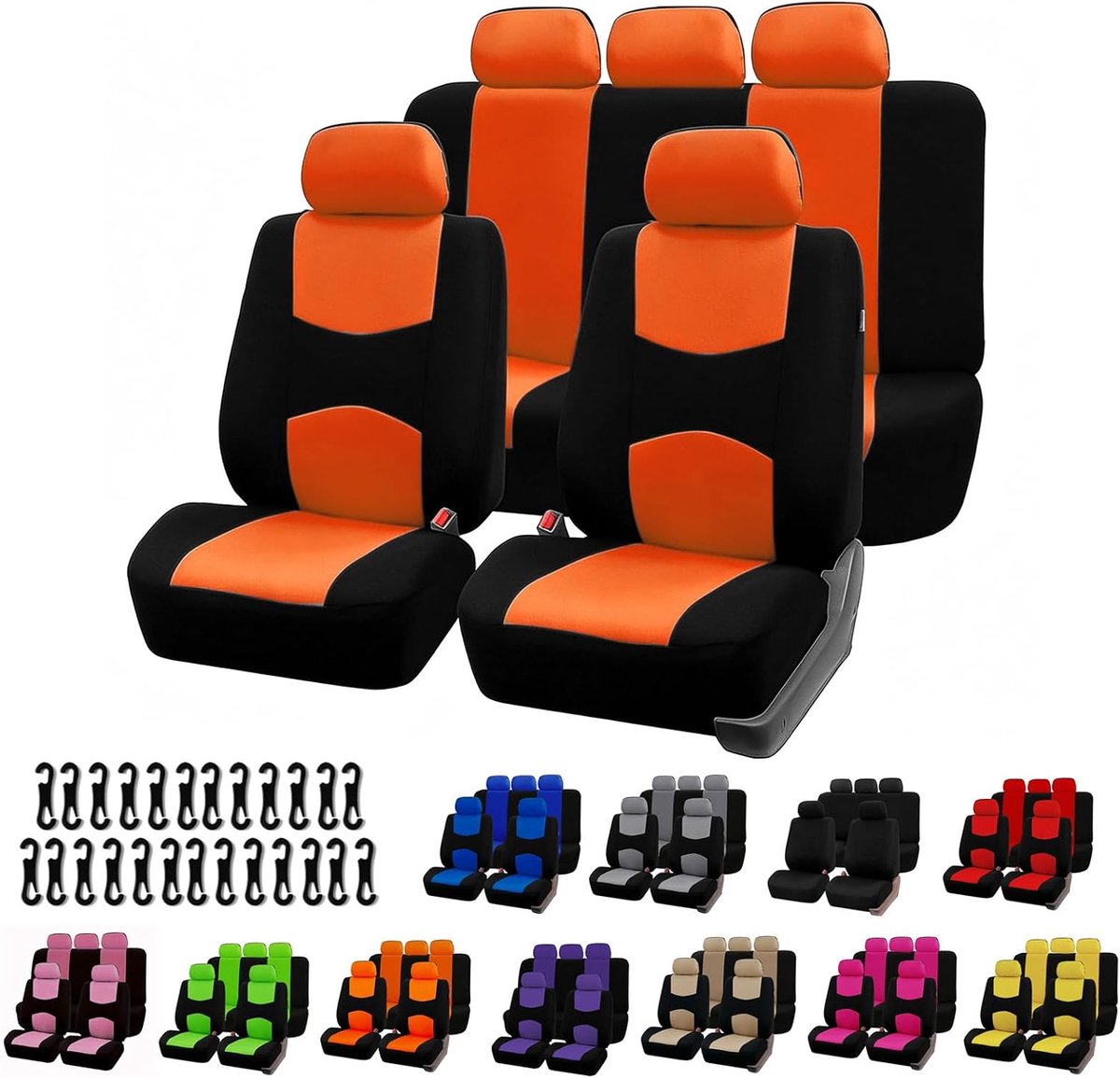 Set autostoelhoezen, 5-delige beschermhoezen | Universele autostoelhoezen, beschermhoezen voor autostoelen voor alle seizoenen, vuilafstotend, ademend, slijtvast en wasbaar