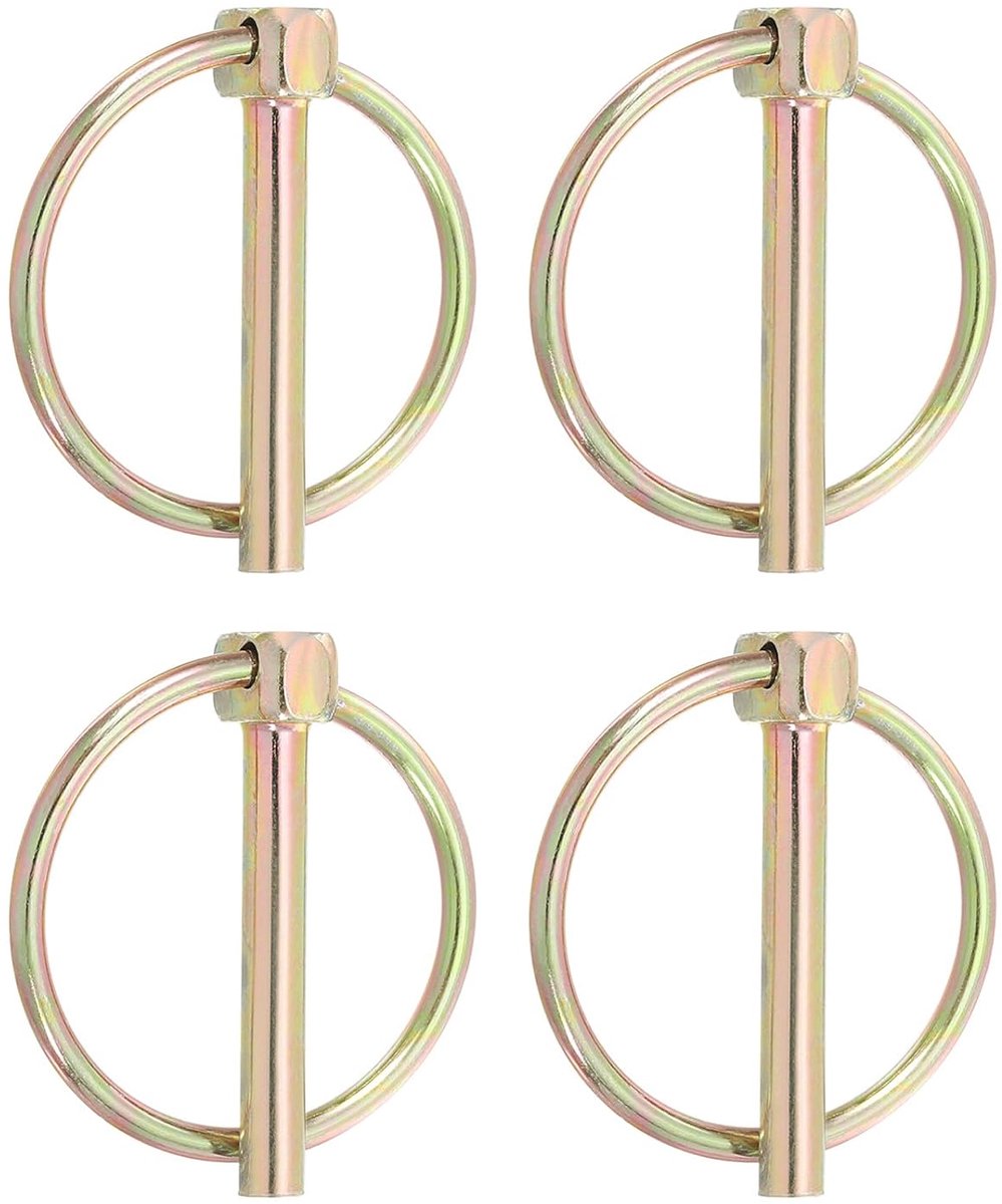 Vergrendelingsbouten 11/64 x 1,42 inch, 4-delige set met pennen voor crankbouten, hardware met ring voor wagen, aanhanger, landbouwtractoren (4,5 x 36 mm)