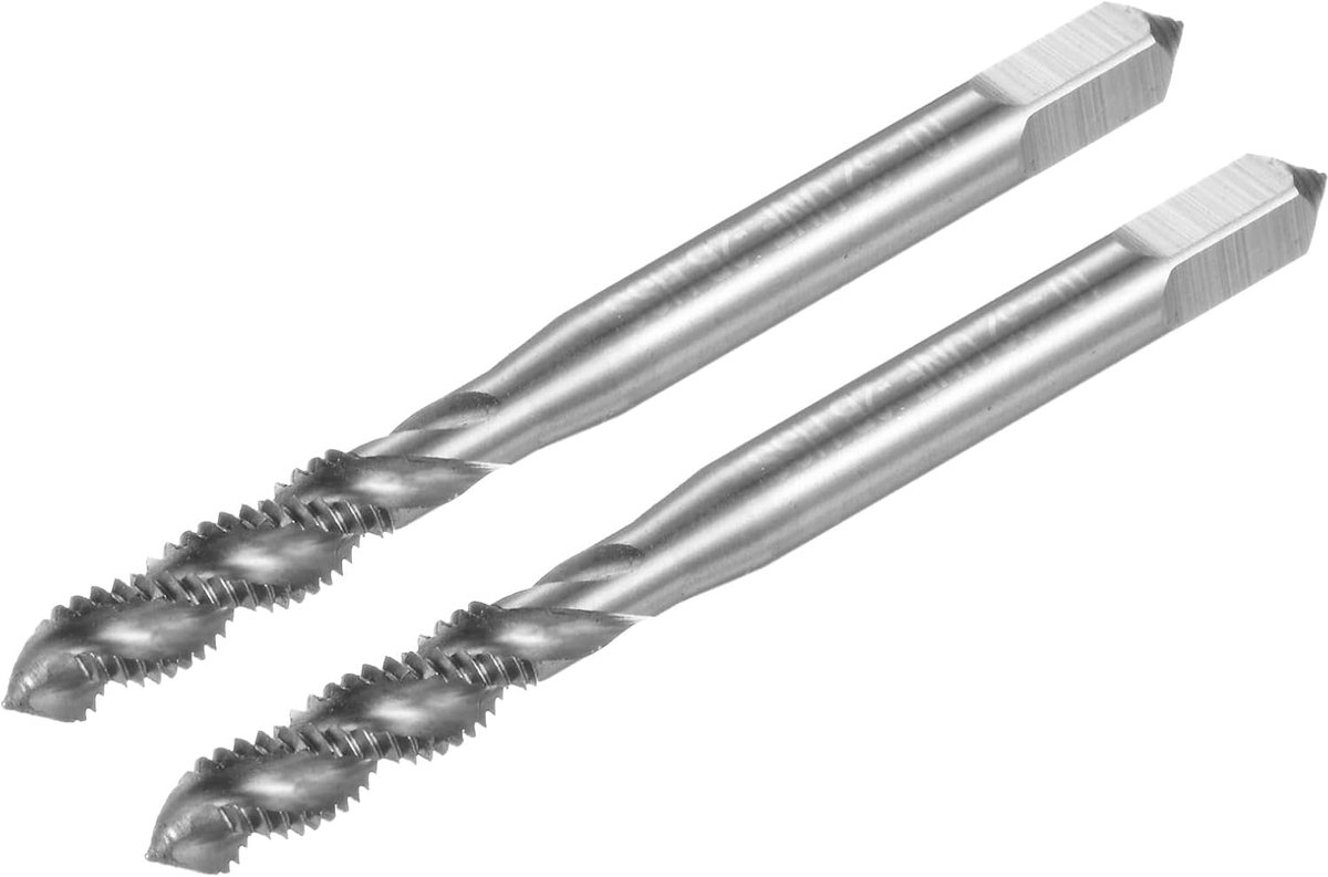 Spiraalgroef-draadtap, 10-32 UNF 2B, hogesnelheidsstaal (HSS), ongecoate machine-schroefdraad, frees, draadsnijgereedschap met 3 fluiten, 2 stuks