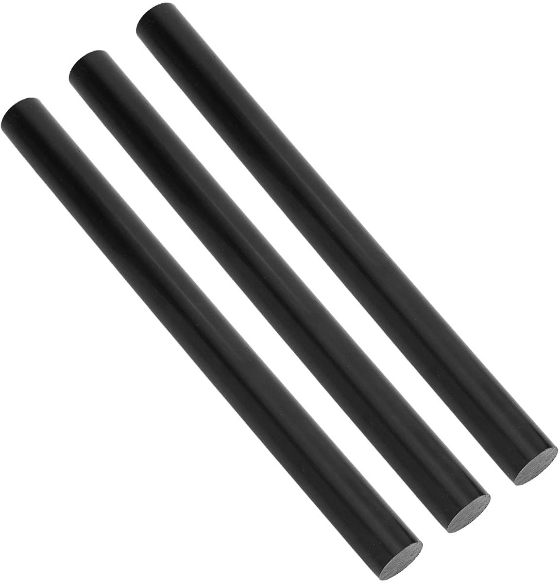 3 stuks ronde staven van HDPE, 330 x 25 mm, kunststof pluggen, steuncomponenten voor onderdelenproductie, mechanische bewerking, modelbouw en decoratie, zwart
