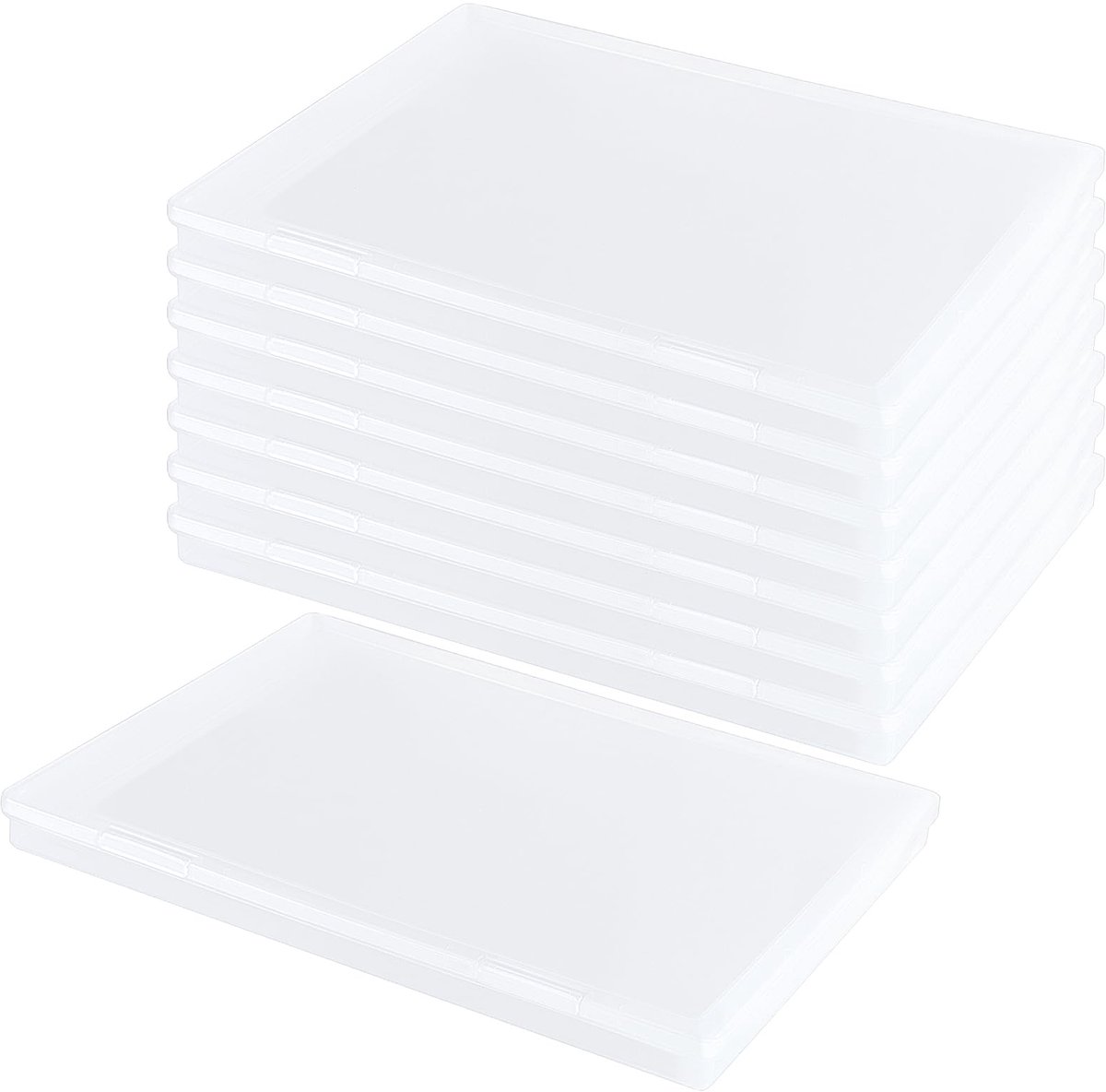 A4-archiefdozen 8 stuks - doorzichtig plastic - draagbare opbergdoos - ideaal voor documenten en foto's - SnelShoppen