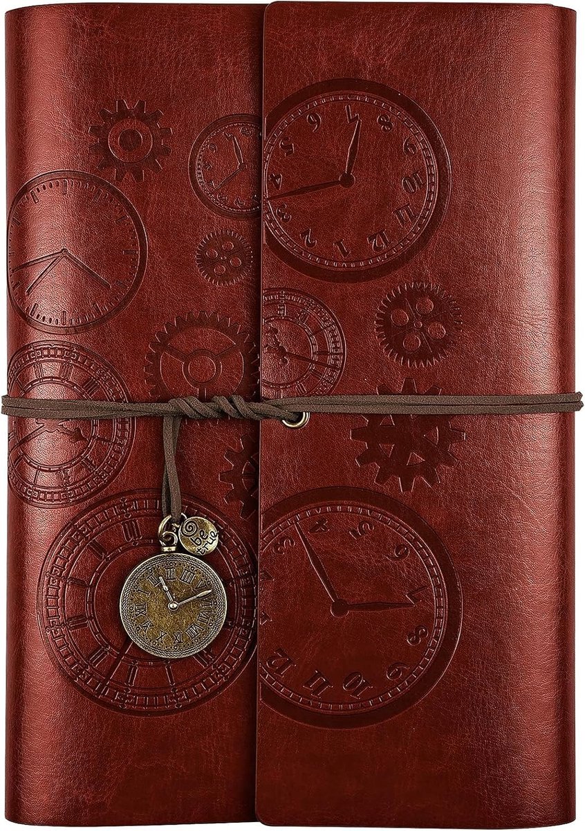 Lederen dagboek, notitieboek, navulbaar notitieboek met gelinieerde pagina's, vintage schrijven, reizigers notitieboek, spiraalgebonden dagboek, cadeau voor mannen en vrouwen, klassieke retro hangers