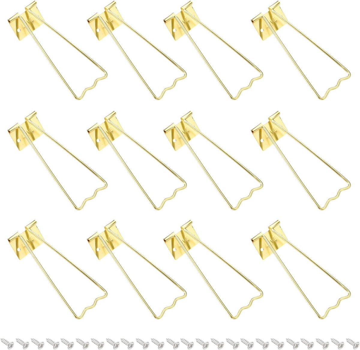 4,3 inch ezel terug, 12 sets metalen fotolijst achterstand fotolijst ezel rugondersteuning met schroeven voor ambachten kunstlijsten benodigdheden schilderijen display, goudkleur