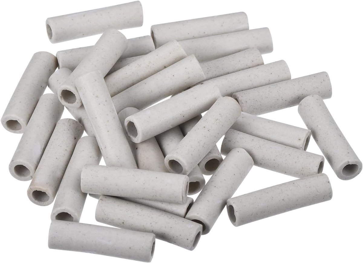 Keramische buis Geïsoleerde Bescherming Elektronische Kabelboom Buis Thermische Isolatie 5 x 8 x 30 mm, 50 Stuks
