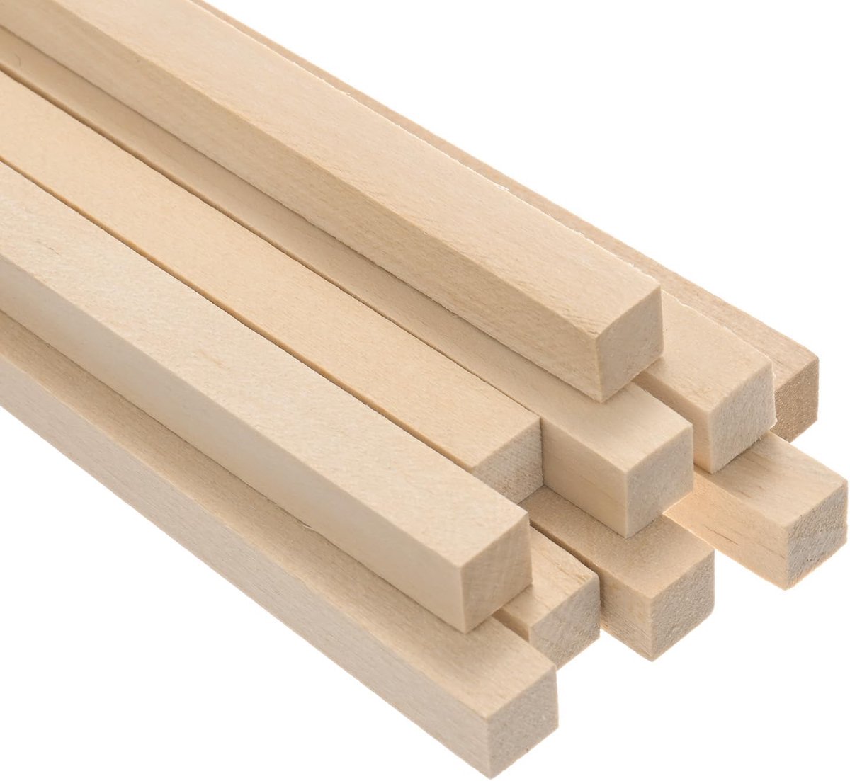 10-Pack Houten Vierkante Pinnen Staven, 25/64 x 30,5 cm Onafgewerkte Houten Vierkante Pinnen Staven voor Ambachten/DIY-Projecten/Modellen Maken