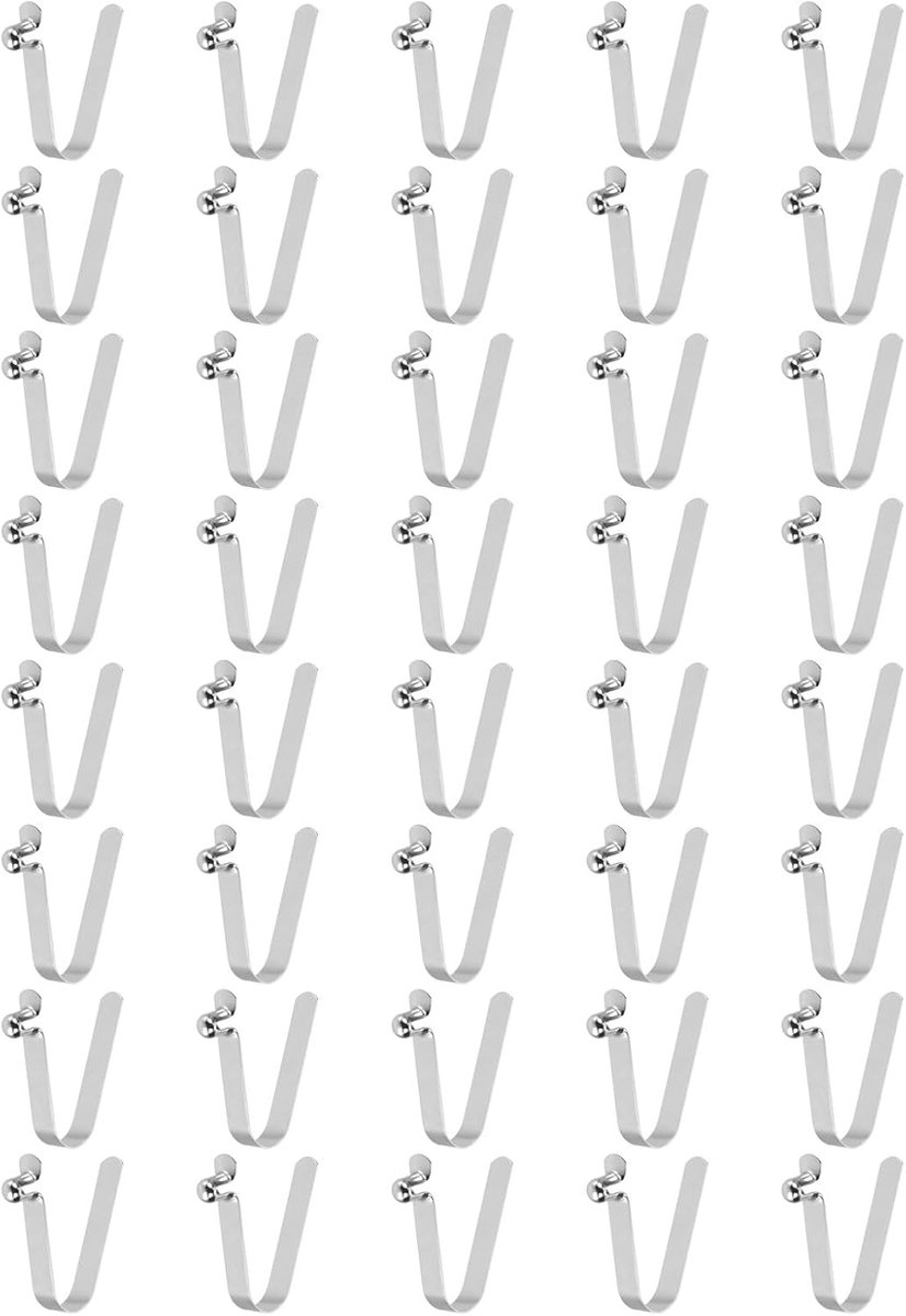 40 stuks veerclips met één knop voor kajakpeddel, 5,5 x 7,5 x 35 mm, 65 Mn staal, hol, V-vormig, voor het vergrendelen van telescopische buizen voor tenten