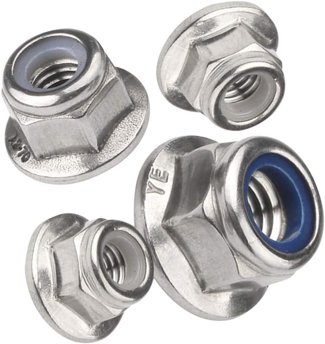 Zeskantmoeren Staal - Machineschroef Zeskantkop Roestvrij Staal Anti-losse Nylon Schroefdop M4 M5 M6 M8 M10 M12