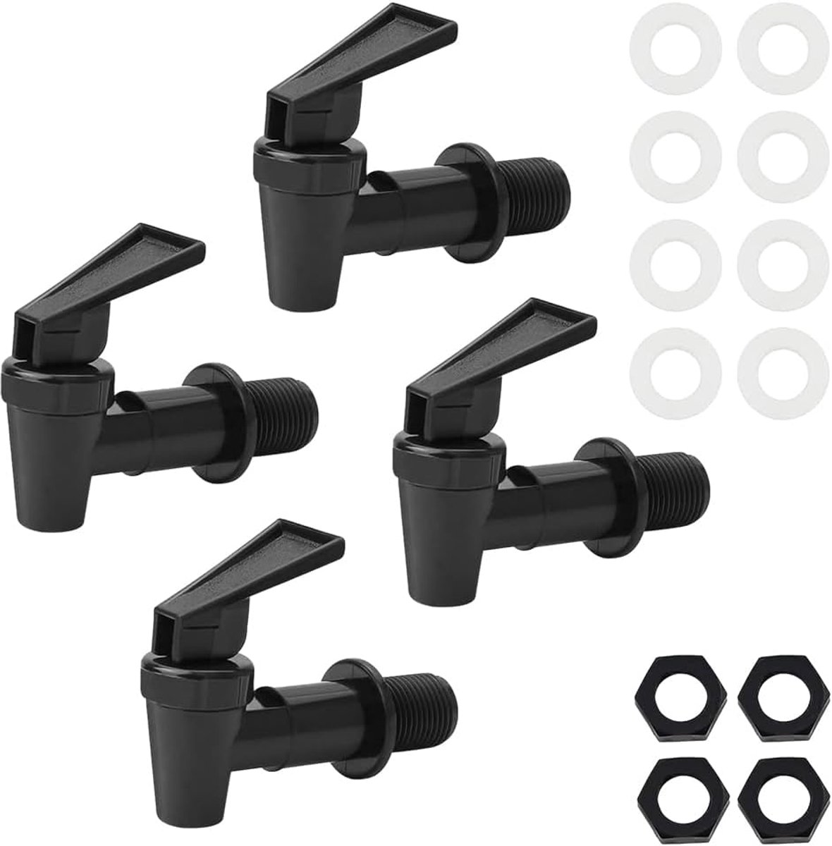 mizikuu 4 stuks vulkraan voor bierbakken, kunststof drankdispenser, tapkraan, vervangende waterdispenser, vervangende waterdispenser, vervangende tappen voor koude en warme dranken, jerrycan voor sap,