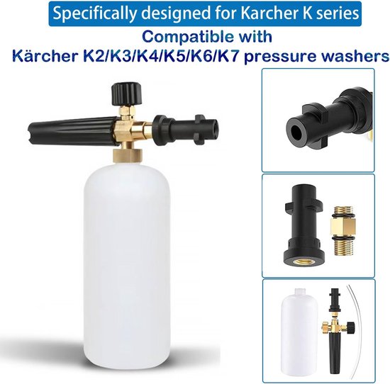 schuimmondstuk voor Kärcher K-serie schuimkanon, 1 liter schuimlans, sneeuwschuimpistool, autowassen, pistool geschikt voor Kärcher — afbeelding 5