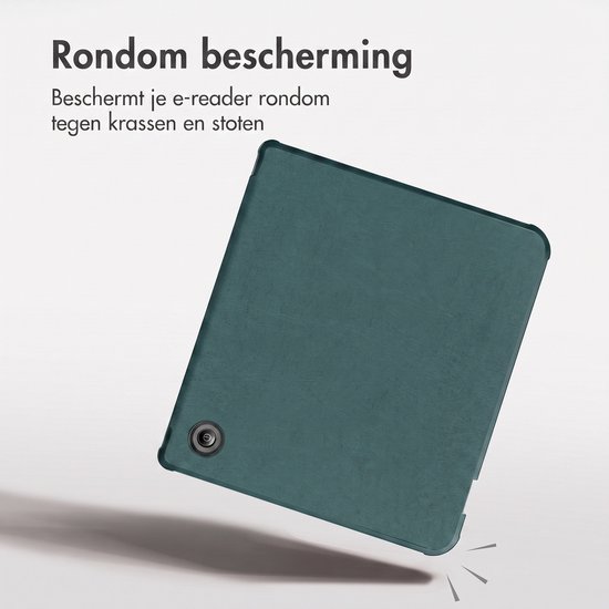 imoshion Ereader Cover / Hoesje Geschikt voor Kobo Libra Colour - imoshion Origami Bookcase e-reader - Donkergroen van iMoshion — afbeelding 4