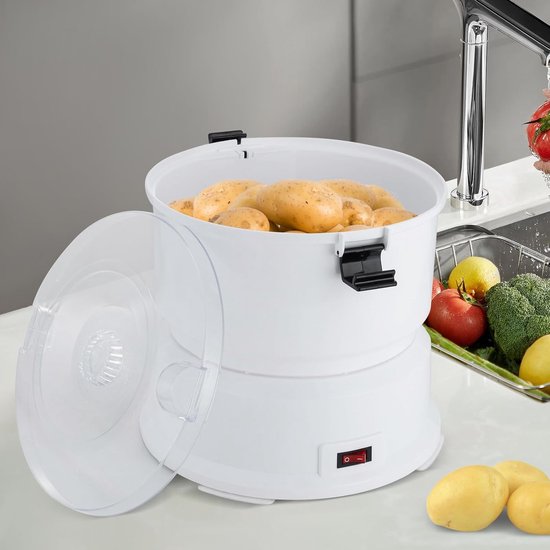 Elektrische Aardappelschilmachine - Automatische Schilmachine Keuken - Snel Groenten Schillen - 85W Pure Koper Motor - 0.8 kg Capaciteit - Wit — afbeelding 3