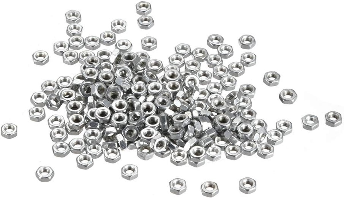 M10 koolstofstaal metrisch moer hex 40 stuks zilver M3 (200 pcs)