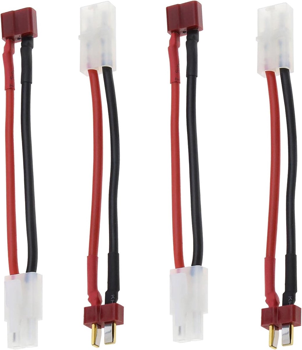Lord of the Tools 2 Pairs Deans Stijl T Mannelijke/Vrouwelijke Plug naar Tamiya Vrouwelijke/Mannelijke Connector Adapter voor RC Lipo Batterij 14AWG Zachte Siliconen Kabel